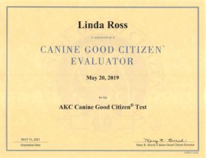 Canine Good Citizen Evaluator Certificate